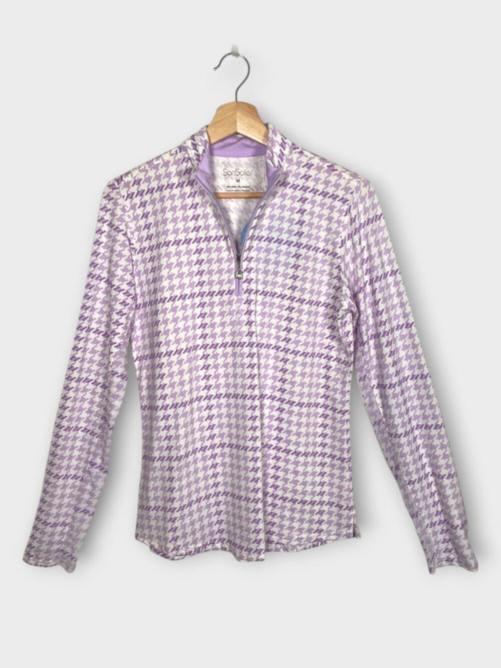 San Soleil 1/4 Zip Top Shirt UV 50+ Cooling Womens M Performance Wear Purple